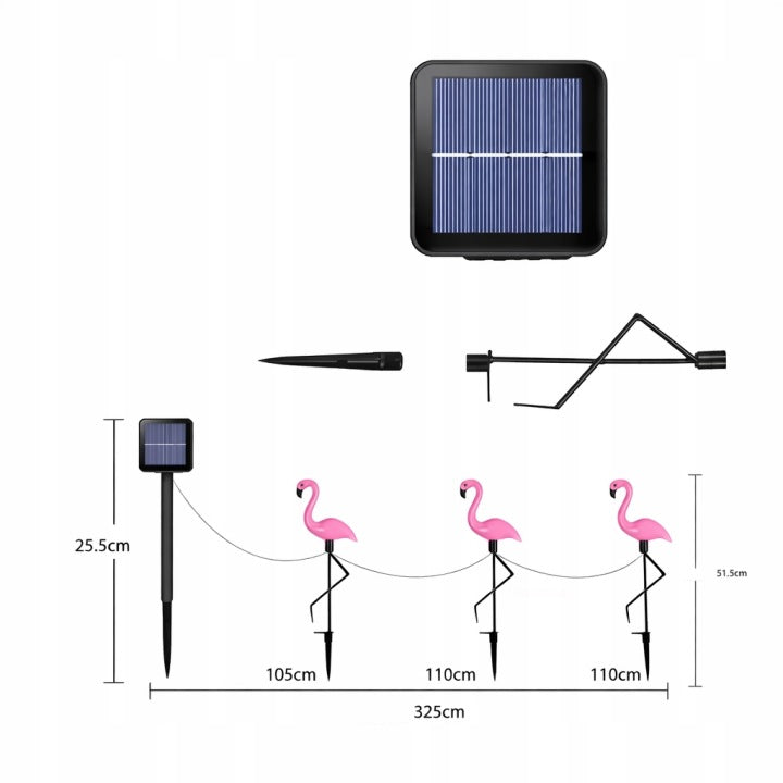 Solar-Gartenleuchten LED FLAMINGO