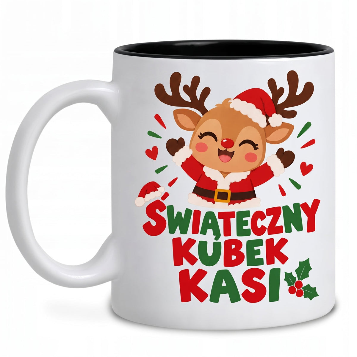 Weihnachtsbecher mit Namen schwarz