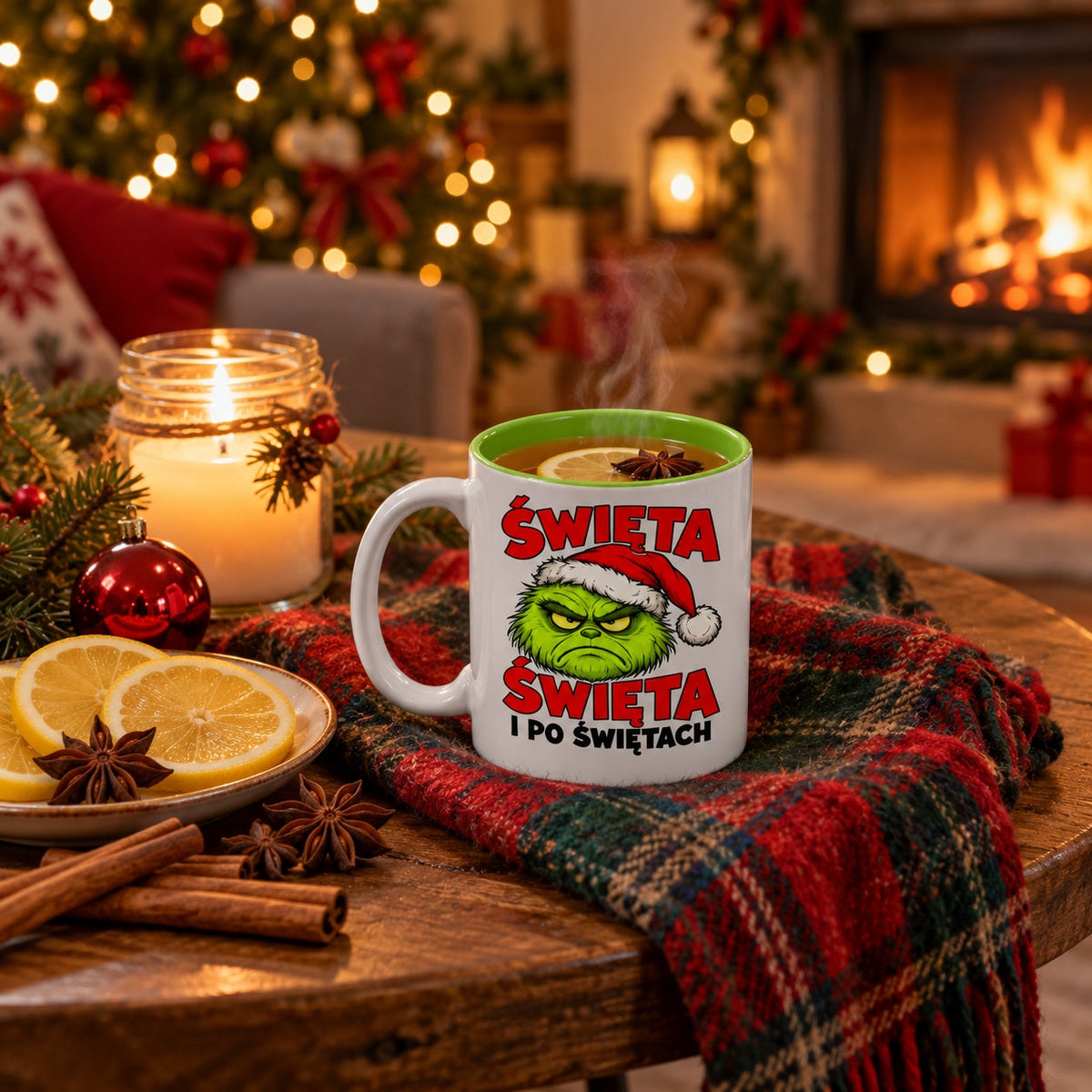 Weihnachtsbecher „Weihnachten, Weihnachten“ Grün