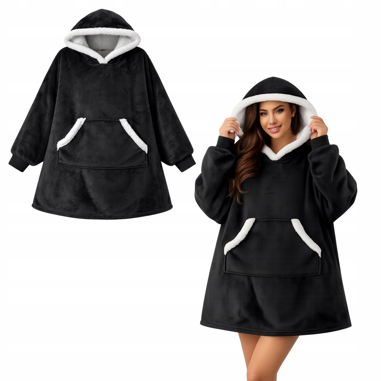 Grauer Oversize-Kuschelpullover