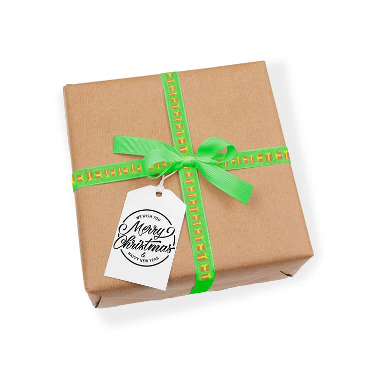 GRÜNES Band mit Schneeflocken 12mm