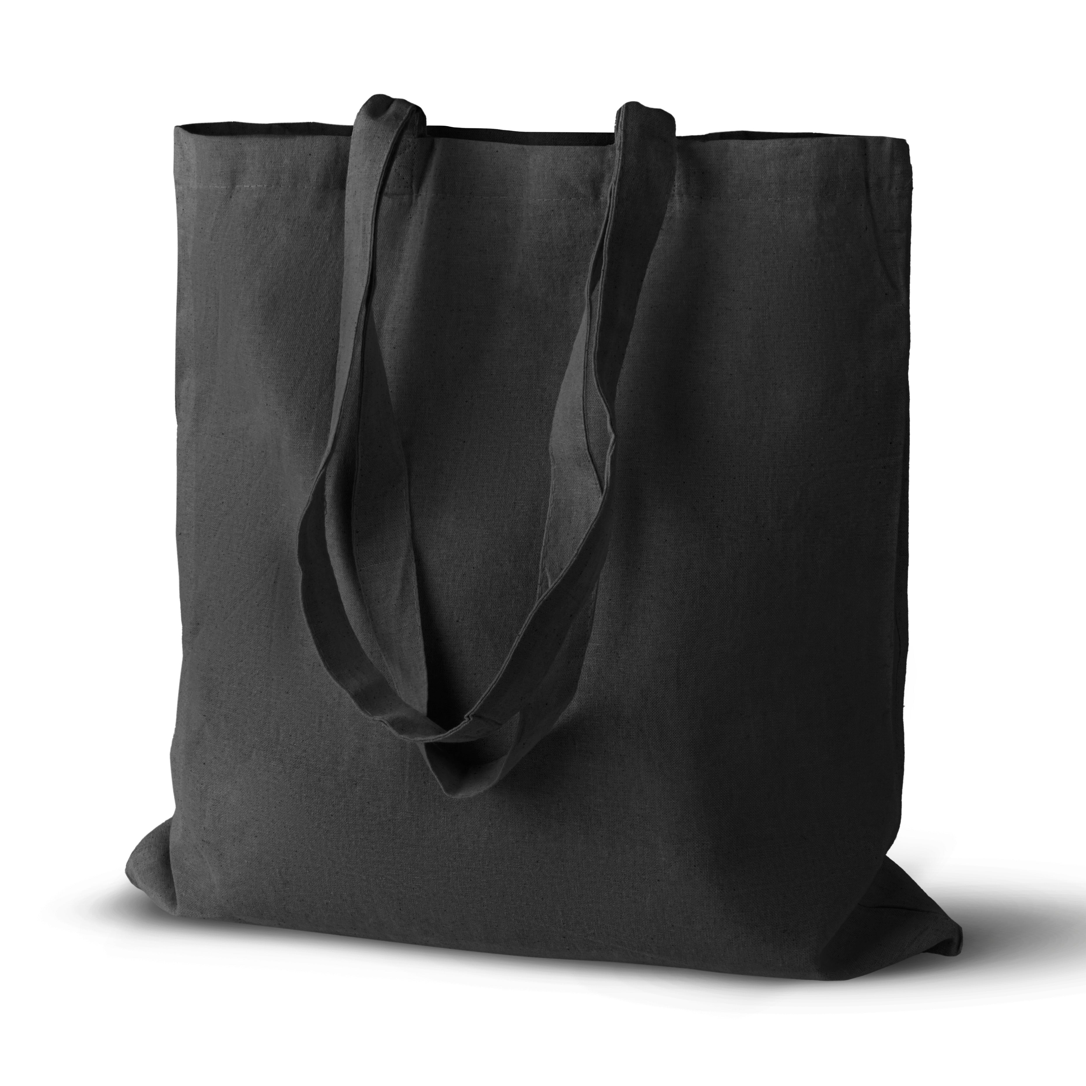 Baumwolltasche Schwarz 380x420 mm Griff: 70 cm