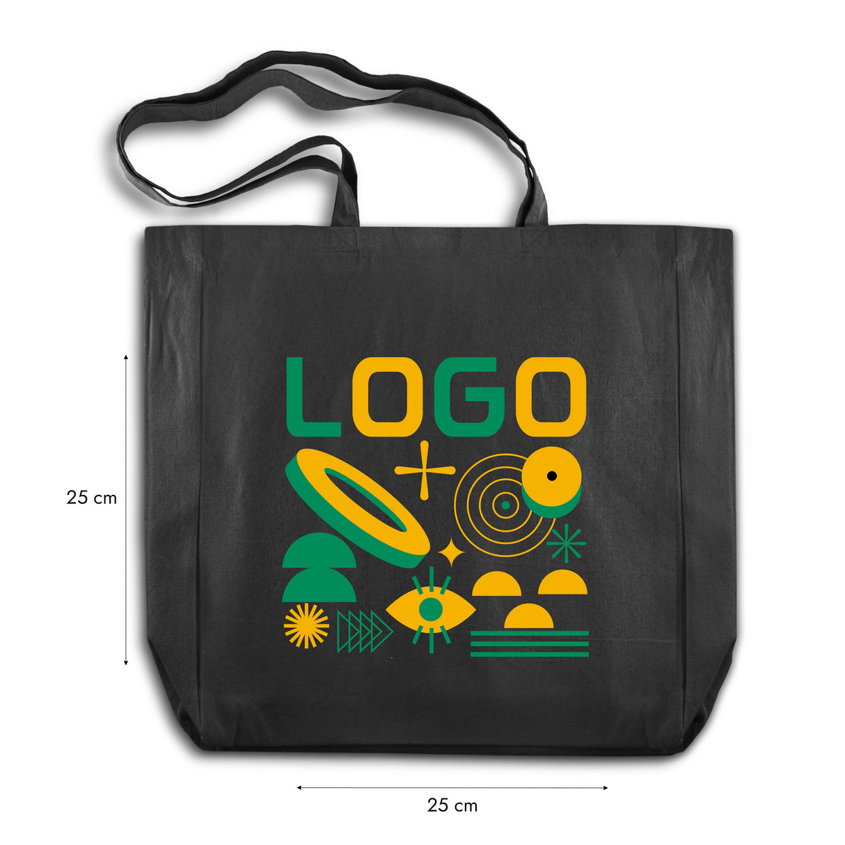 Bedruckte Baumwolltasche 38x8x8x42cm 220g/m2 Schwarz