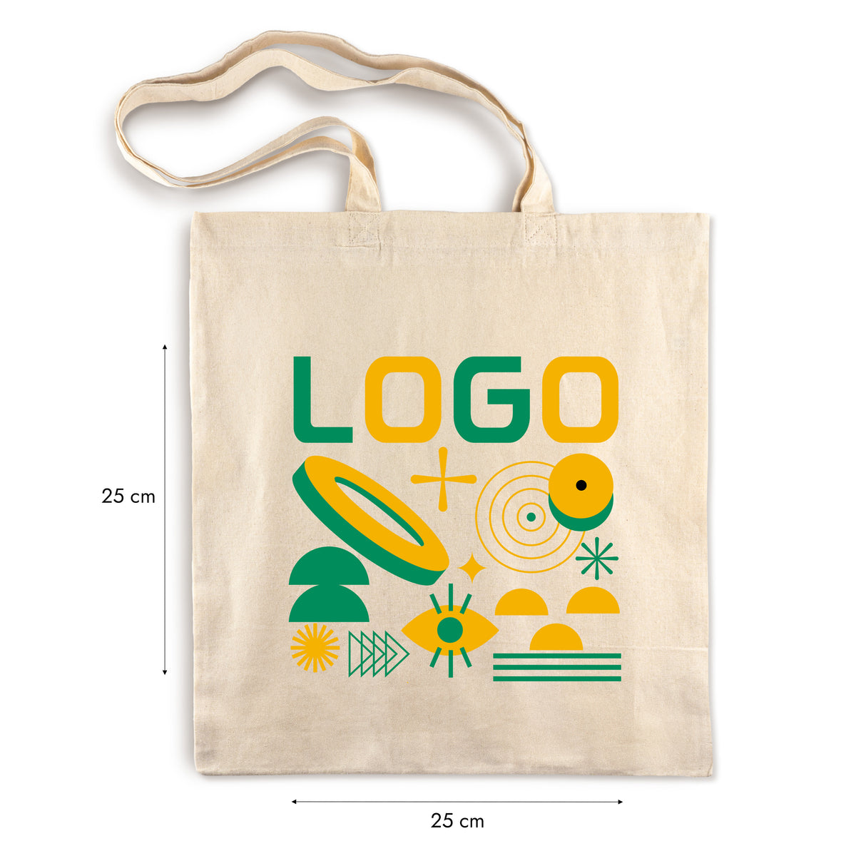 Bedruckte Baumwolltasche 38x42cm 145g/m2 ecru
