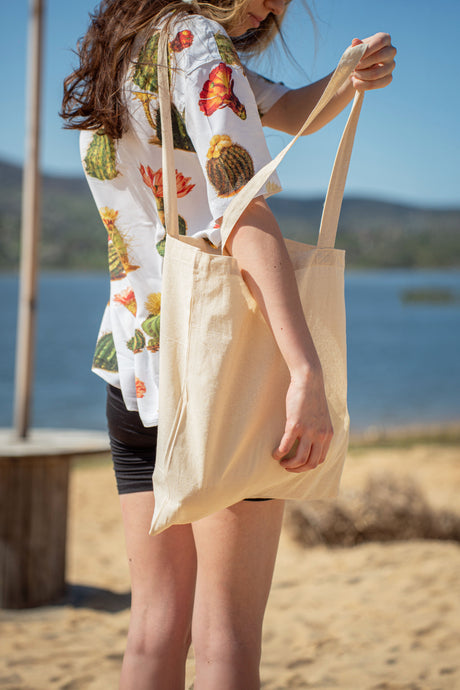 Baumwolltasche Ecru 380x420 mm 140 g Griff: 70 cm