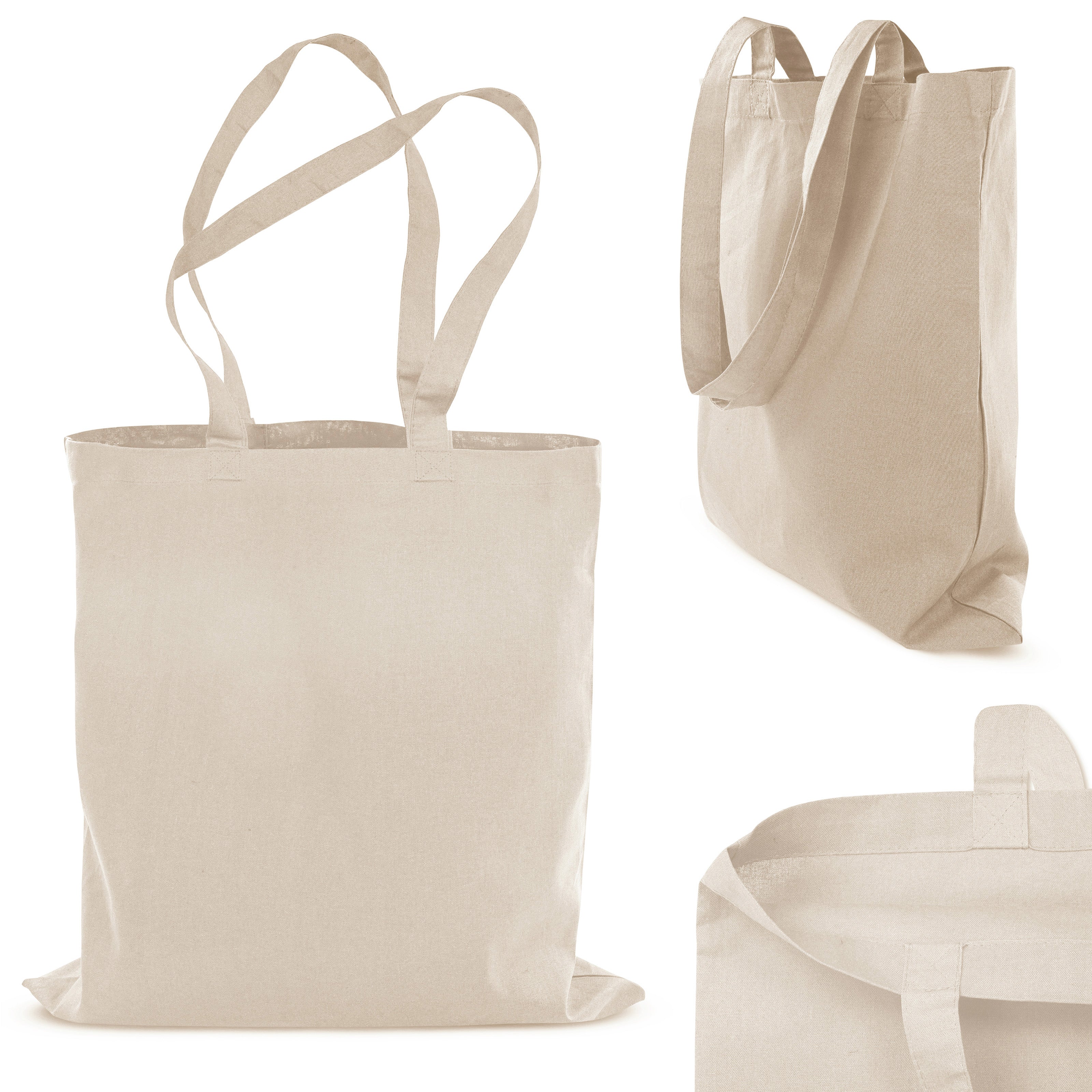 Baumwolltasche Ecru 380x420 mm 220g Griff: 70 cm