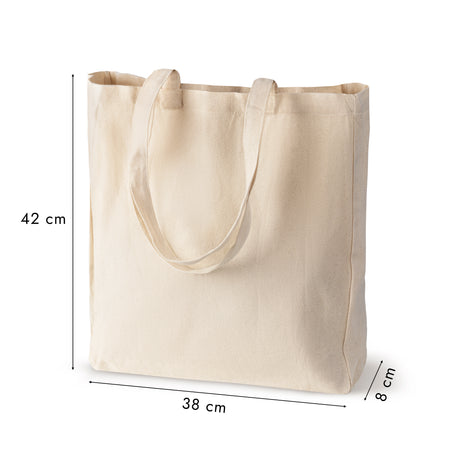Baumwolltasche Ecru 380x80x80x420 mm Griff: 70 cm