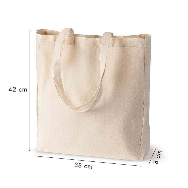 Baumwolltasche 38x8x8x42 cm Ecru SANDIEGO mit langem Henkel