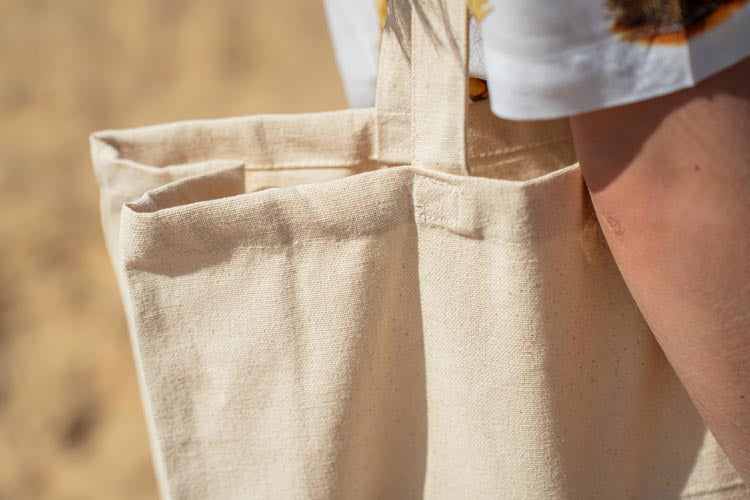 Baumwolltasche 38x8x8x42 cm Ecru SANDIEGO mit langem Henkel