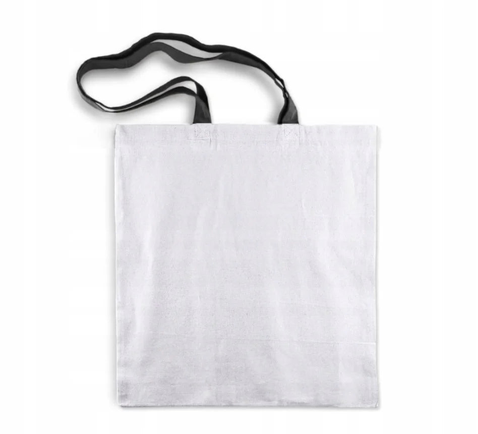 Baumwolltasche Weiße mit schwarzem Griff 38x42cm 145g