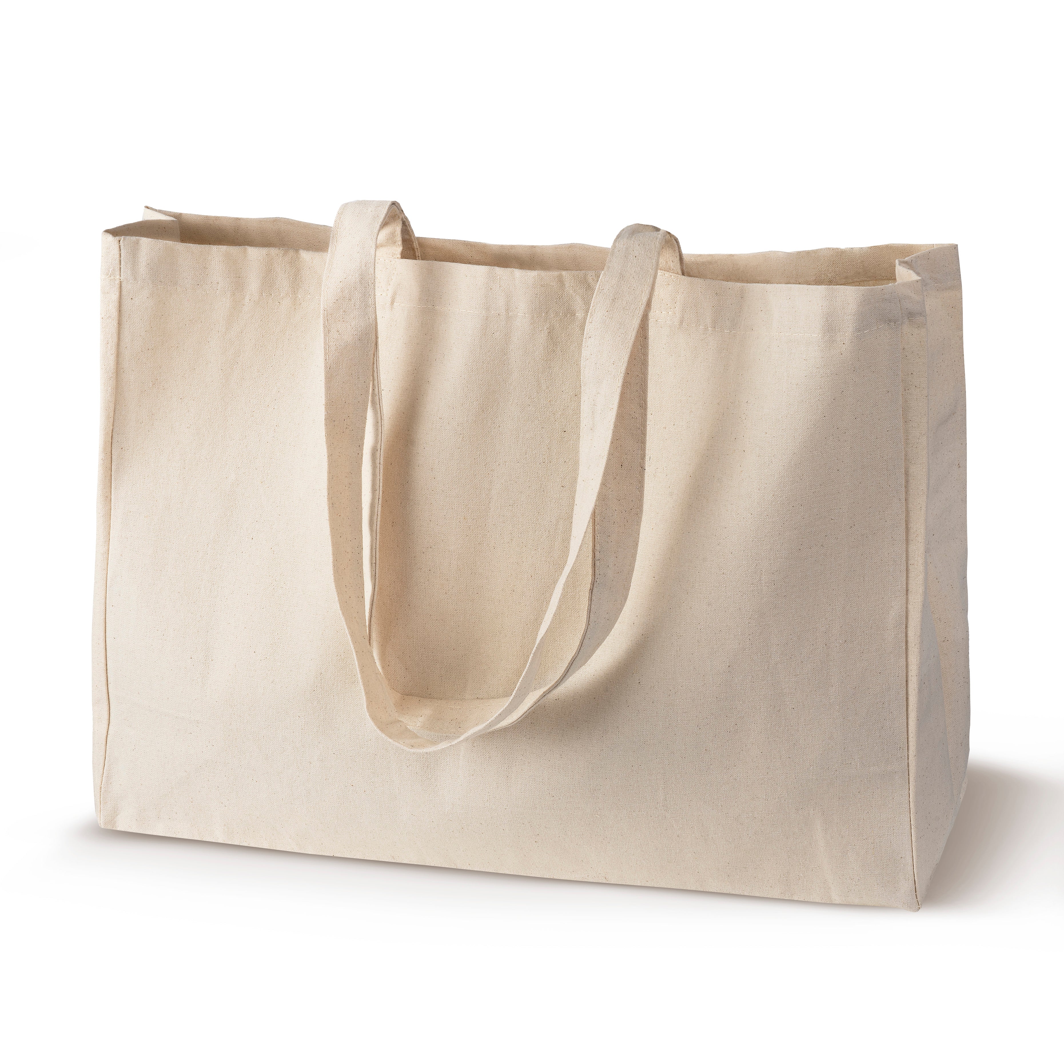 Baumwolltasche Ecru 450+120x120x350 mm Griff: 70 cm