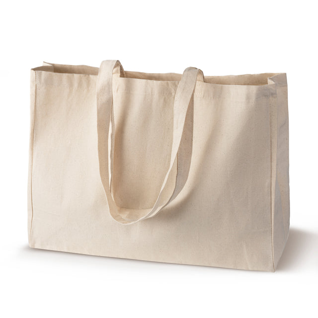 Baumwolltasche Ecru 450+120x120x350 mm Griff: 70 cm