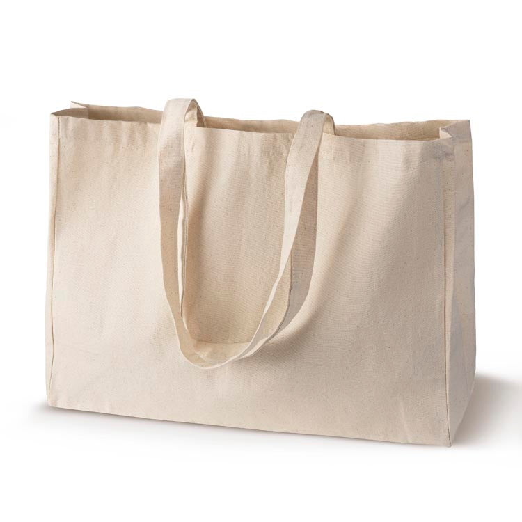 Baumwolltasche Einkaufstasche Ecru 450x120x350 mm 280 g Griff: 70 cm