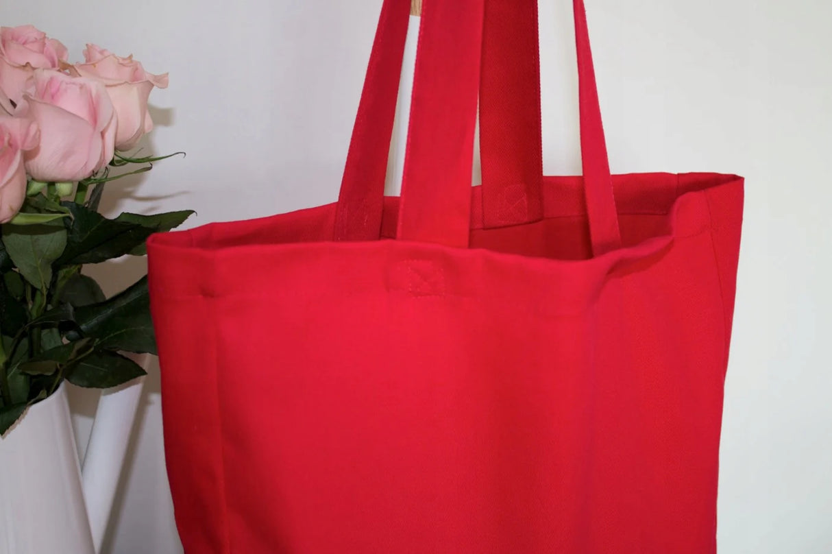 Baumwolltasche Rote 380x420 mm 220 g Griff: 70 cm