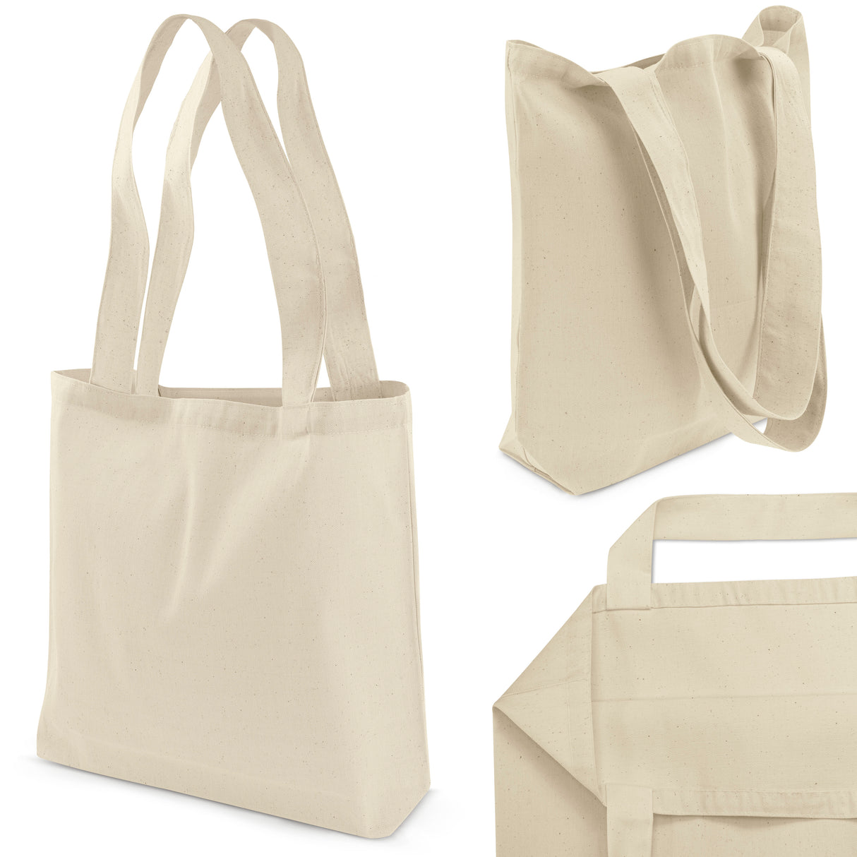 Baumwolltasche 500x160x400mm Ecru 220g Griff: 70 cm