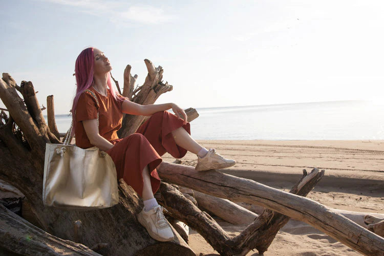 Baumwolltasche Ecru Strand 420x140x140x380 mm