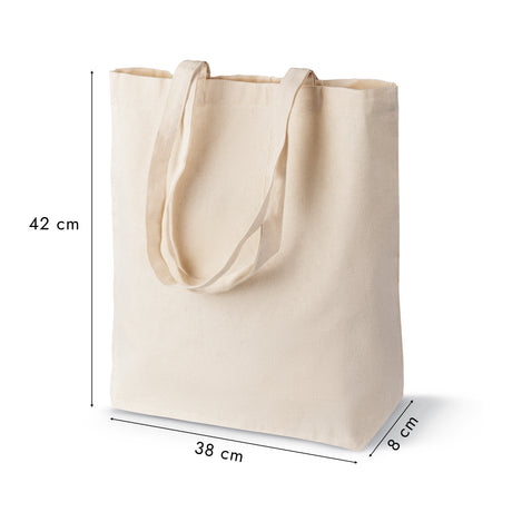 Baumwolltasche Ecru 380x80x420 mm 145 g Griff: 70 cm