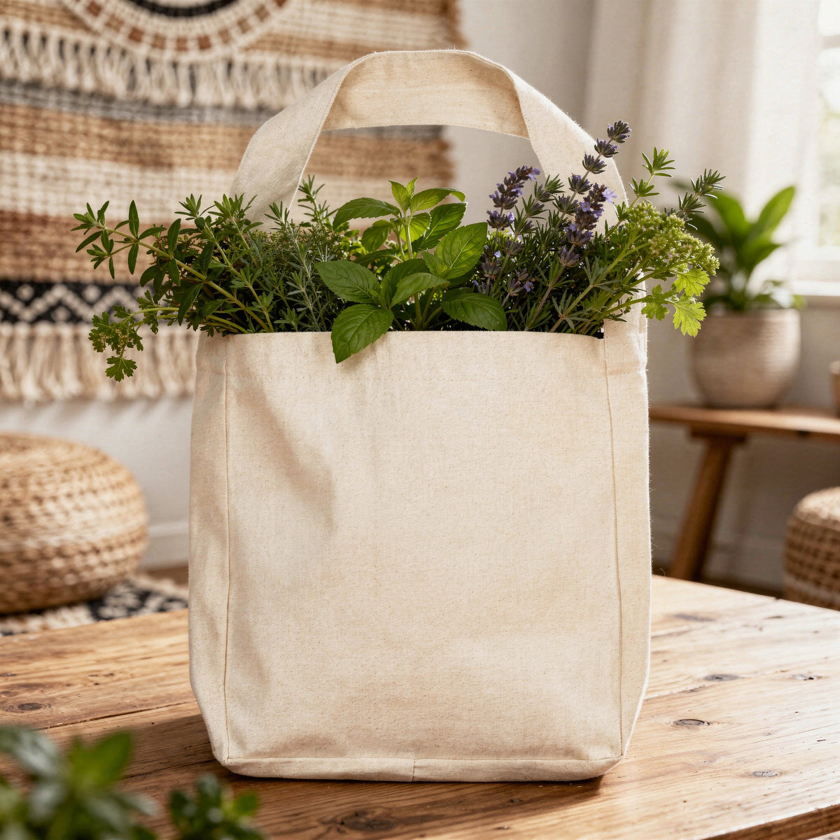 Baumwolltasche 38 x 8 x 8 x 42 cm, 320 g/m², natur