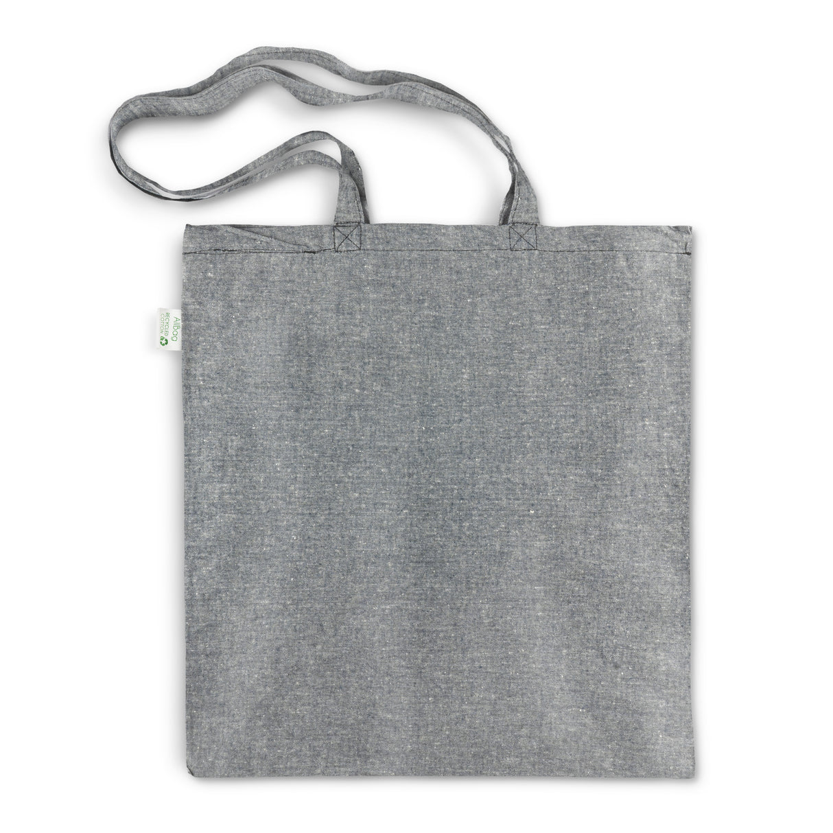 Baumwolltasche Grau Recycling 380x420 mm 145 g Griff: 70 cm