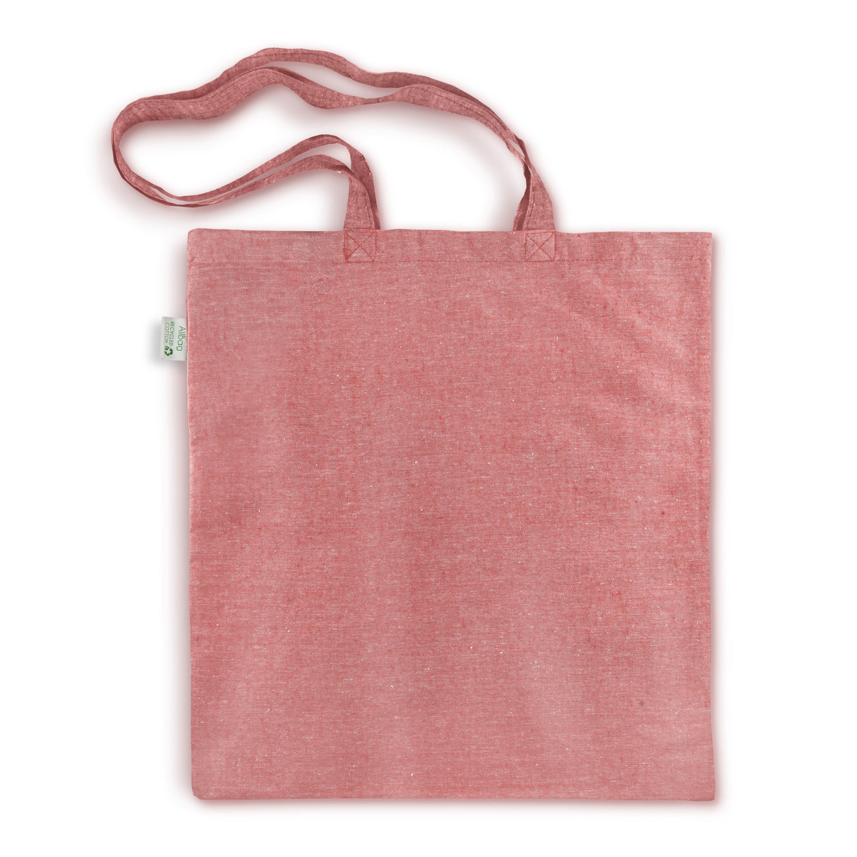 Baumwolltasche Rot Recycling - 380x420 mm 145 g Griff: 70 cm