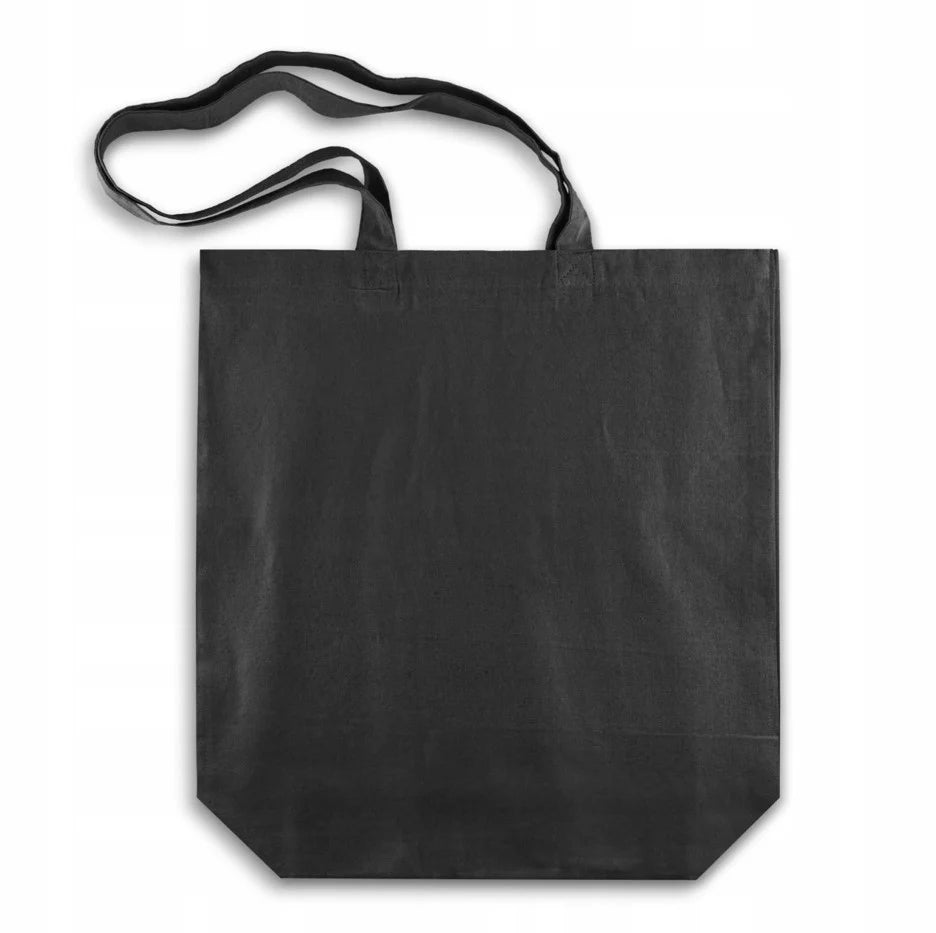 Baumwolltasche Schwarz mit langem Griff 38x12x35cm