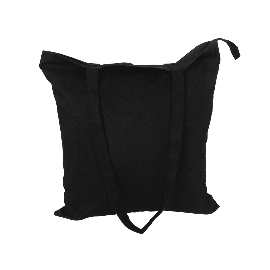 Baumwolltasche Schwarz mit Reißverschluss 38x42cm
