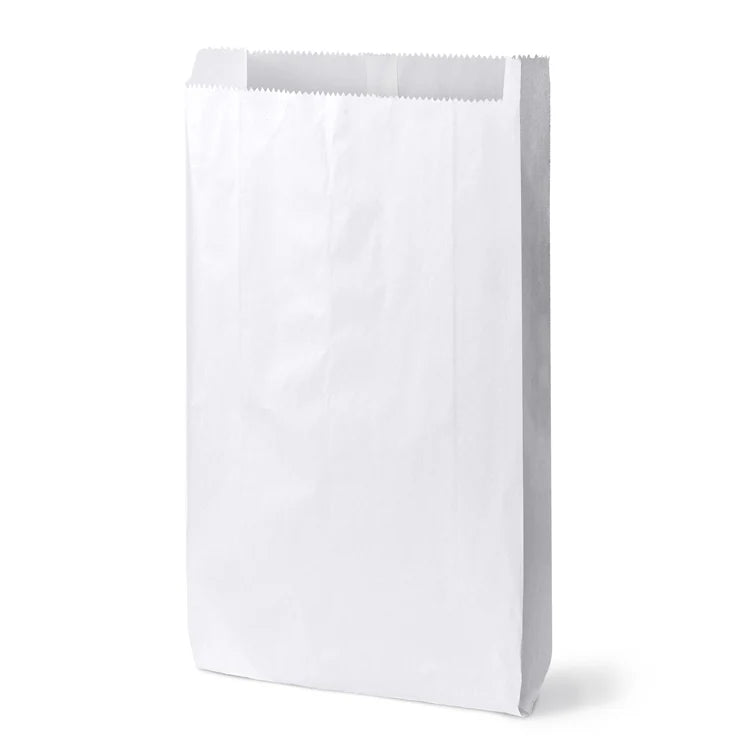 Gefaltete Papiertüte 150x290 mm Weiß – 1000 Stück