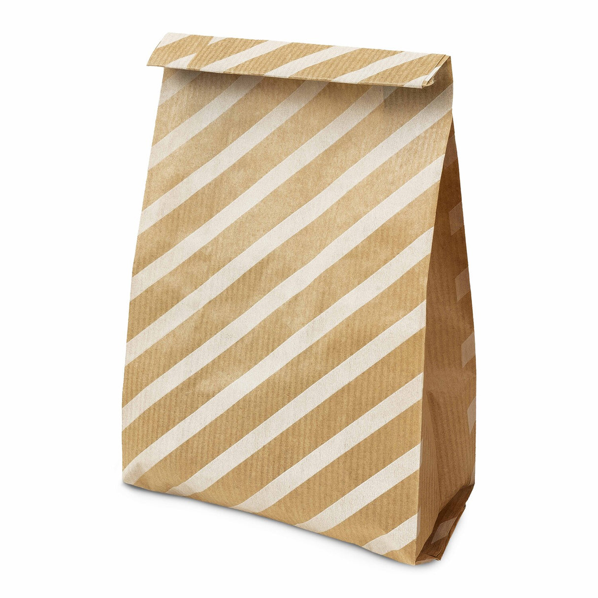 Faltenbeutel 120×210 mm gestreift – Braun – 25 Stück