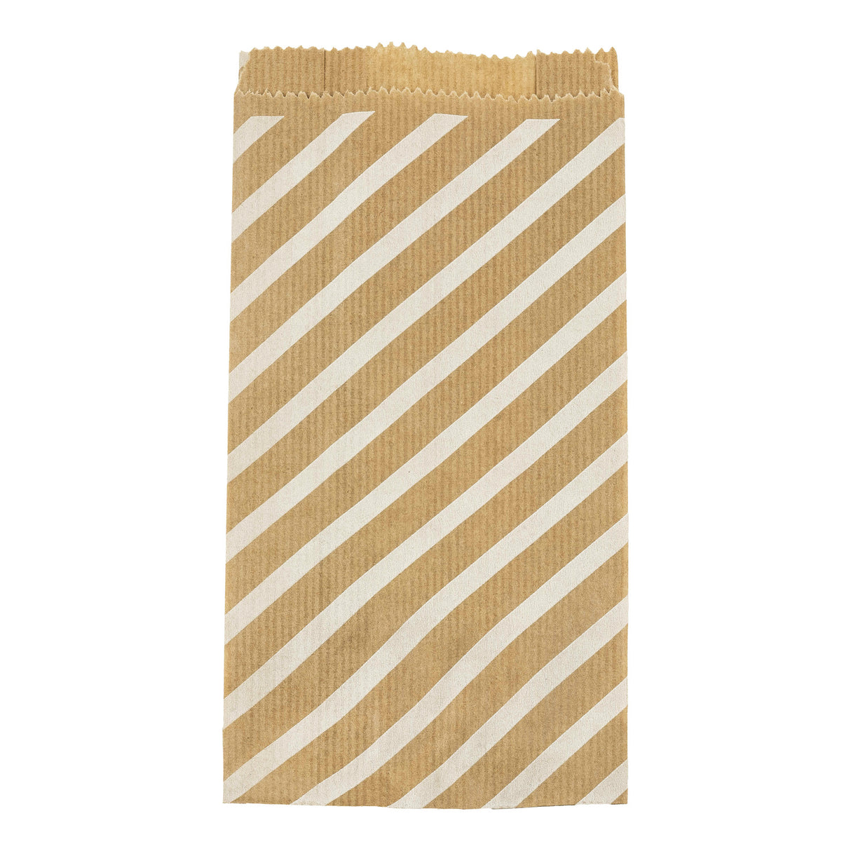 Faltenbeutel 120×210 mm gestreift – Braun – 25 Stück