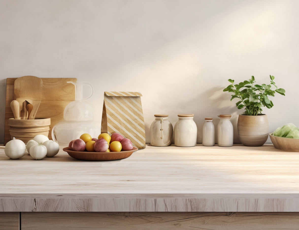 Faltenbeutel 120×210 mm gestreift – Braun – 25 Stück