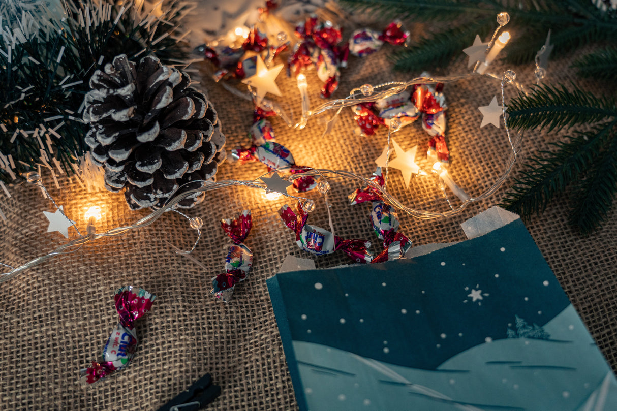 Weihnachts-Papiertüten 120x50x220mm Weihnachtsbaum 10St.