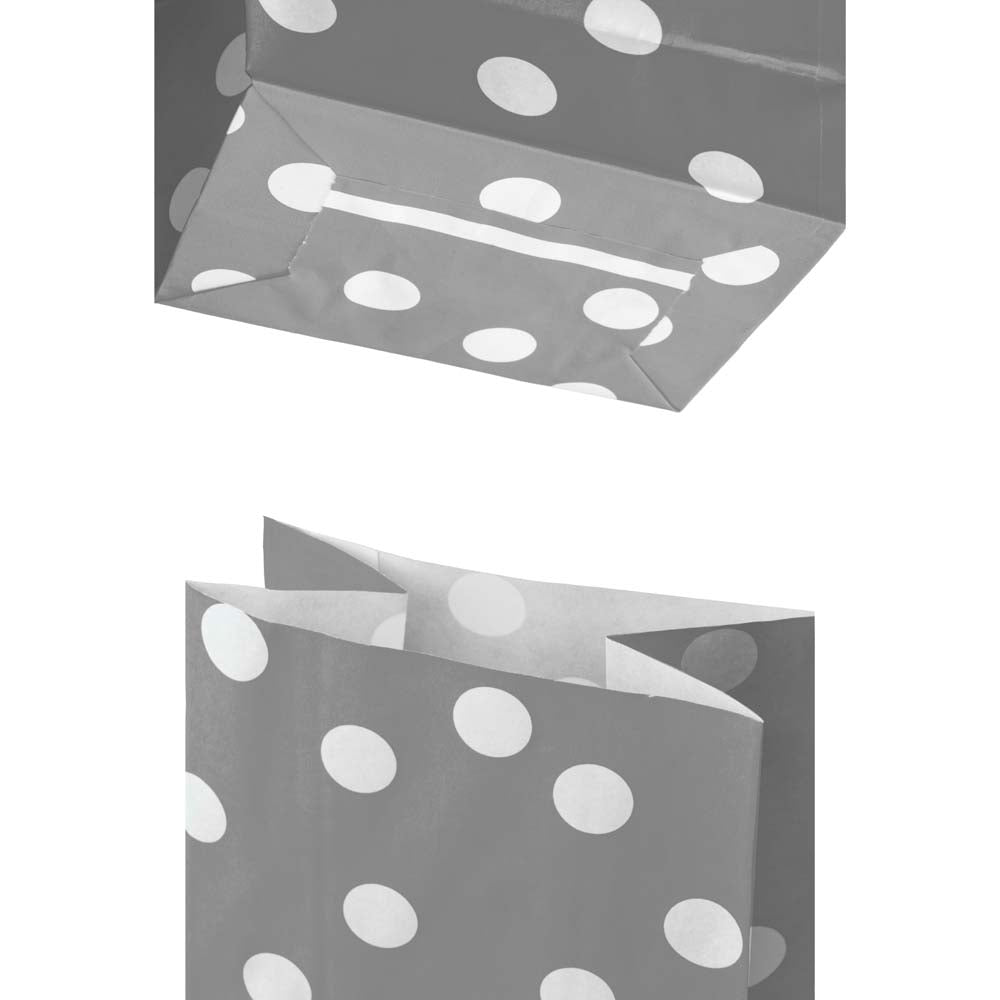 Papiertüten ohne Griff 100x70x280 mm mit Tupfen -Grau - 10 Stück
