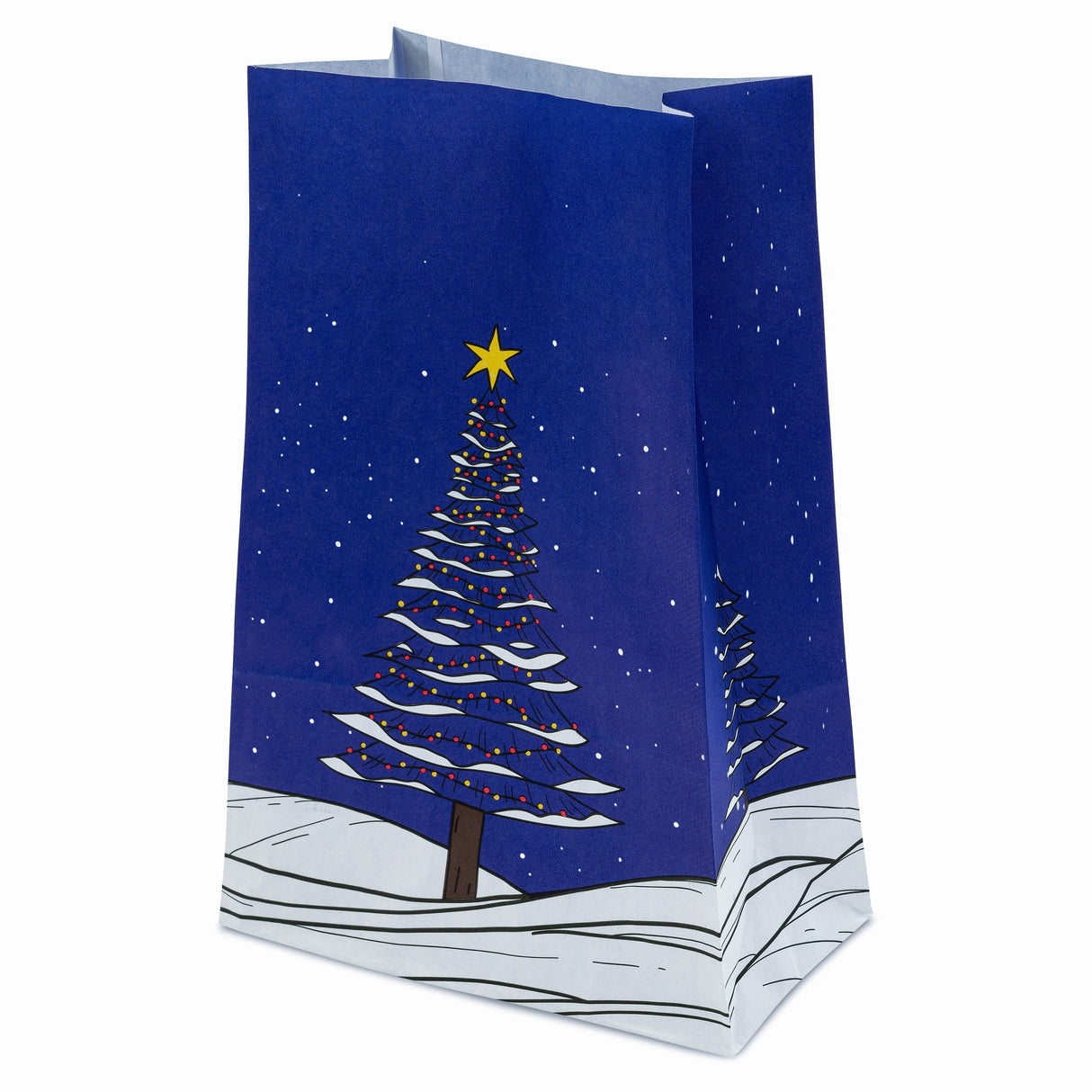 Weihnachtspapiertüte 160x80x270mm Weihnachtsbaum