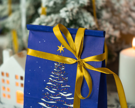 Weihnachtspapiertüte 160x80x270mm Weihnachtsbaum