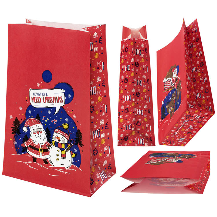 Wir wünschen Ihnen frohe Weihnachten rote Papiertüte 160x80x270mm