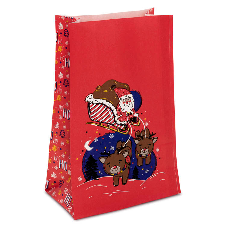 Wir wünschen Ihnen frohe Weihnachten rote Papiertüte 160x80x270mm