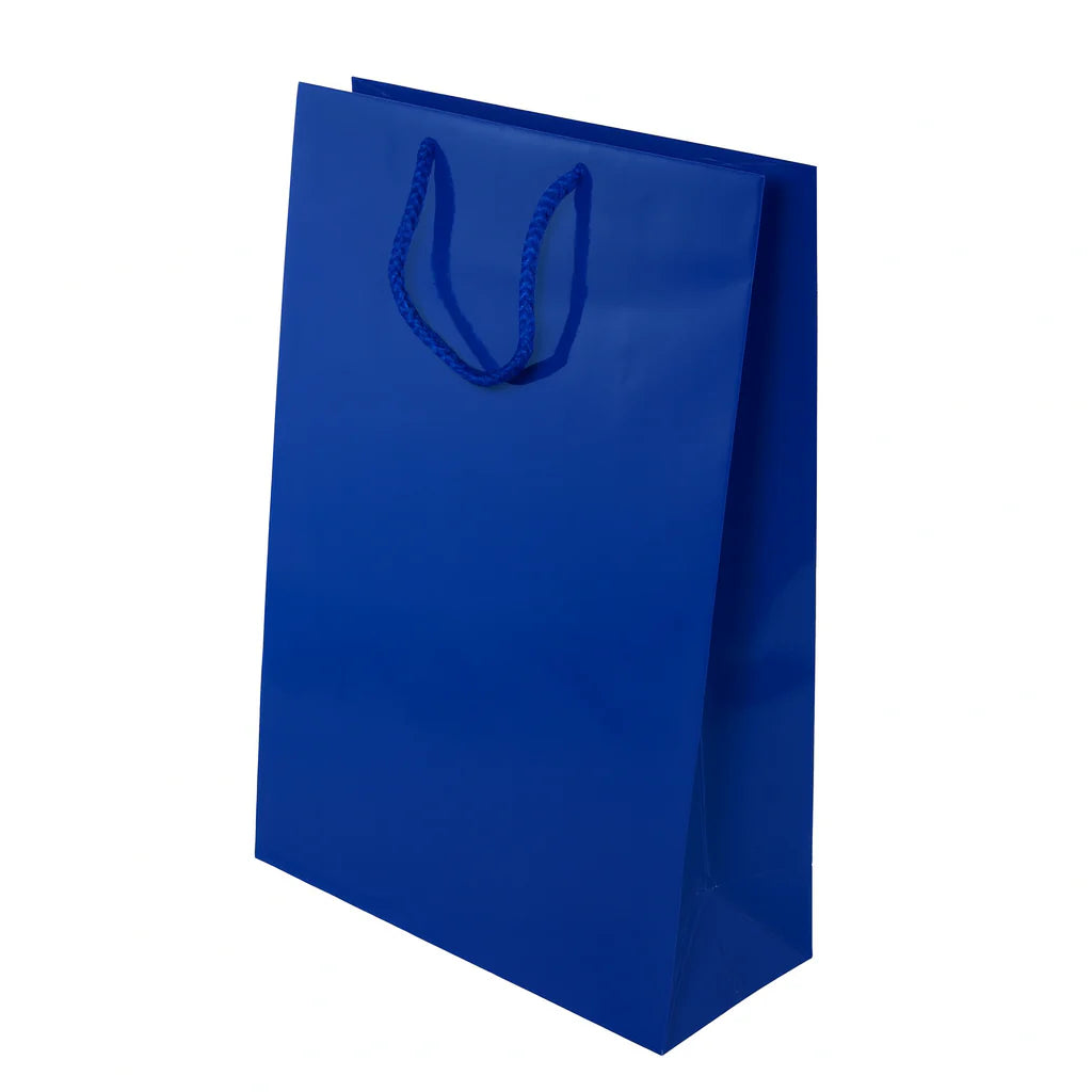 Laminierte Tasche mit Kordelgriff DUNKELBLAU 240x90x320mm