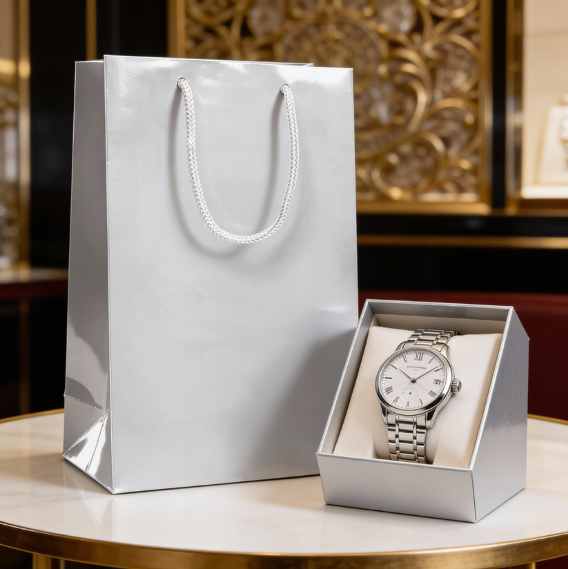 Laminierte Papiertüten Weiß 170x70x210 mm 190 g/m² 5 Stück