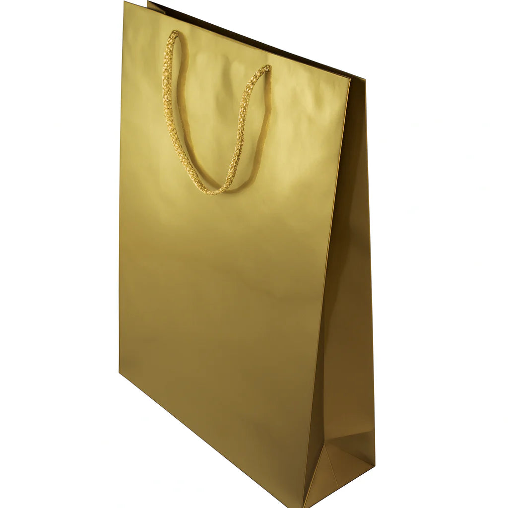 Papiertüten mit Schnurgriff golden 300x100x400mm