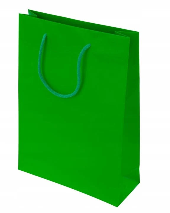 Papiertüten mit Schnurgriff hellgrün 240x80x320mm