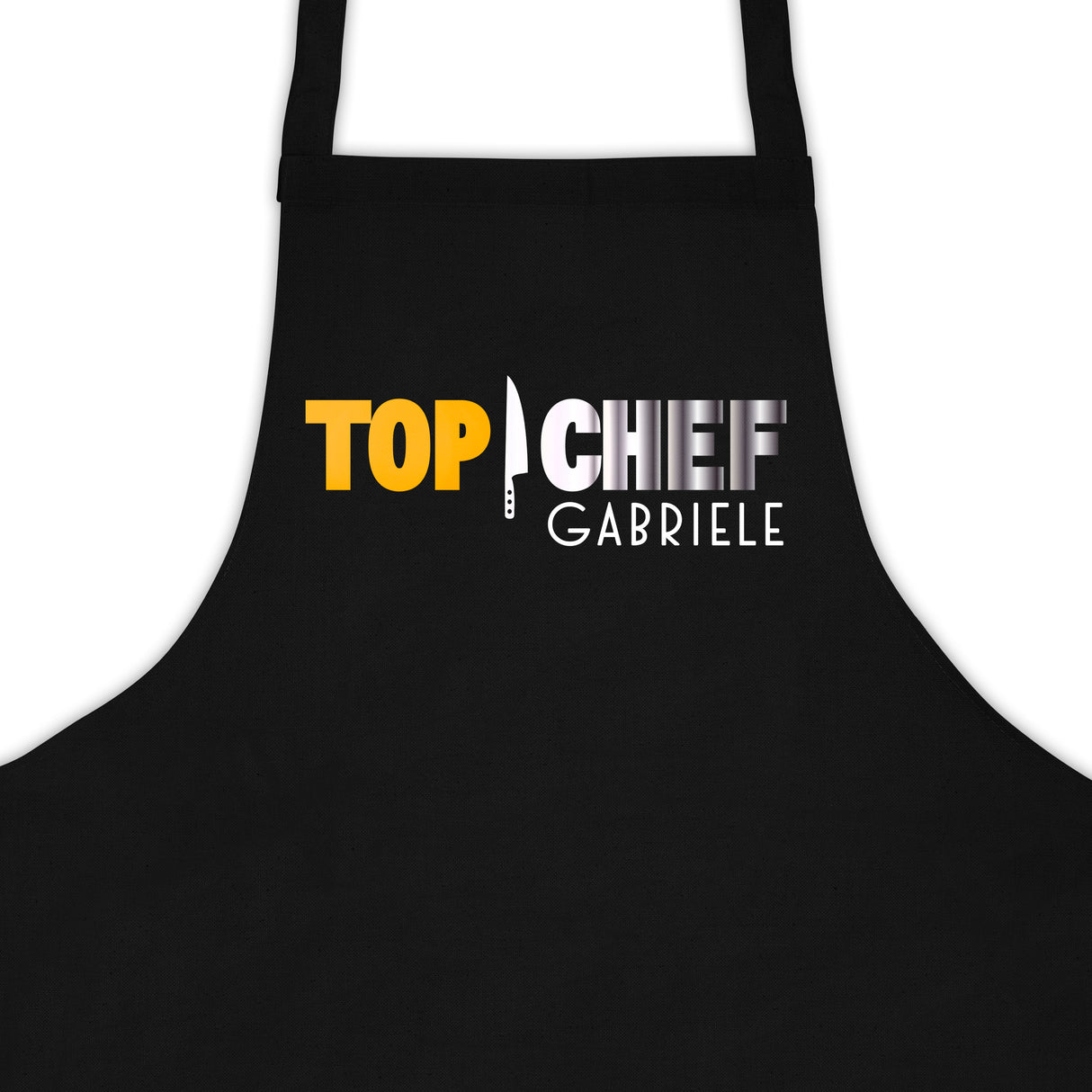 Kochschürze Schwarz TOP CHEF + NAME