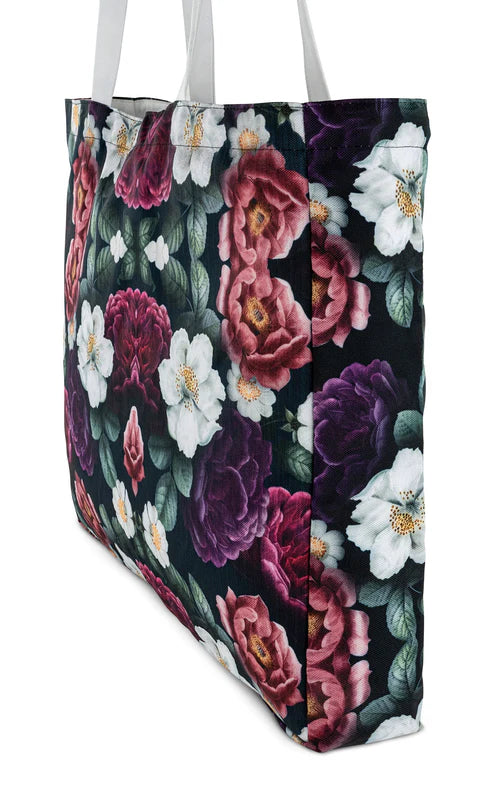 Strandtasche OXFORD dunkle Blumen