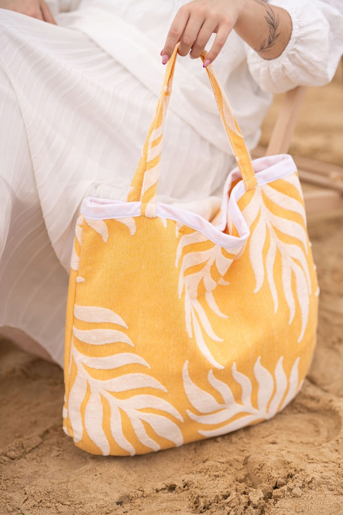 2-in-1 handdoek-tas oranje 87x150 cm