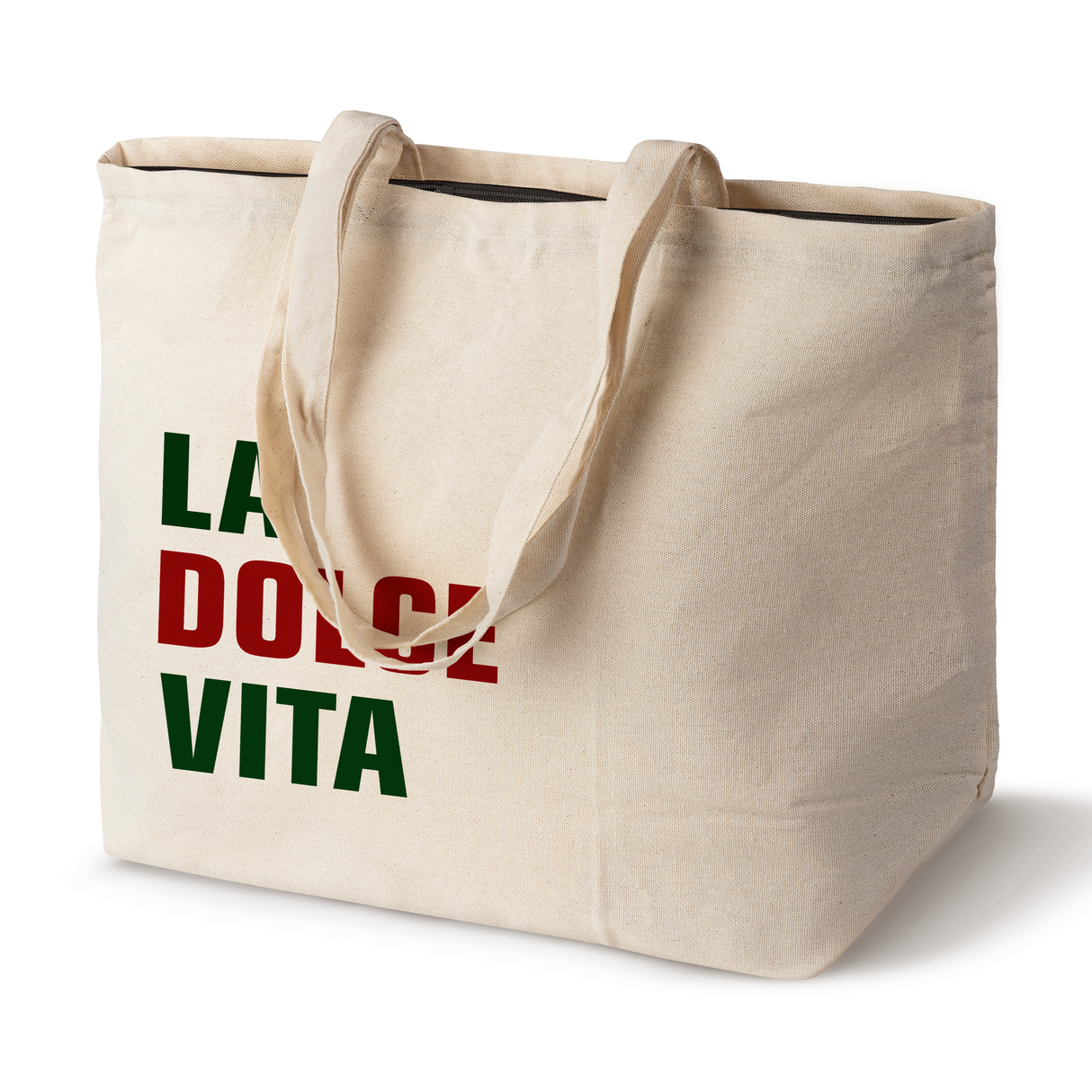 Baumwolltasche mit Reißverschluss LA DOLCE VITA