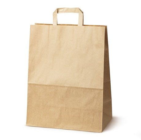 Papiertüte mit flachem Griff 320x140x420mm Braun