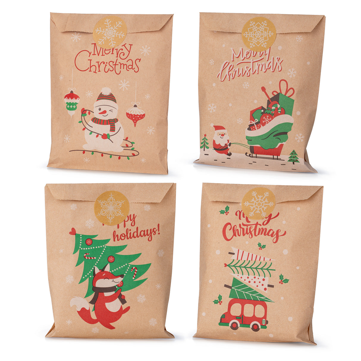 Papier-Adventskalender 130x180mm Kraft mit Aufklebern