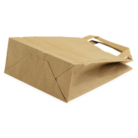 Papiertüte mit flachem Griff 180x80x230mm Braun