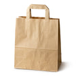 Papiertüte mit flachem Griff 220x110x245mm Braun