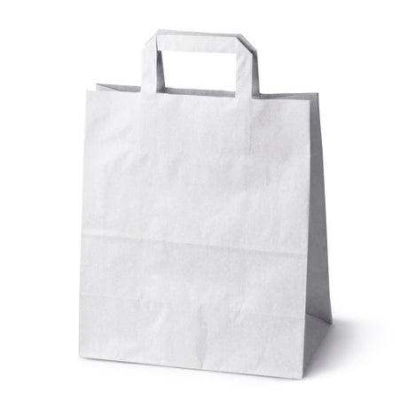 Papiertüte mit flachem Griff 260x140x300mm Weiß