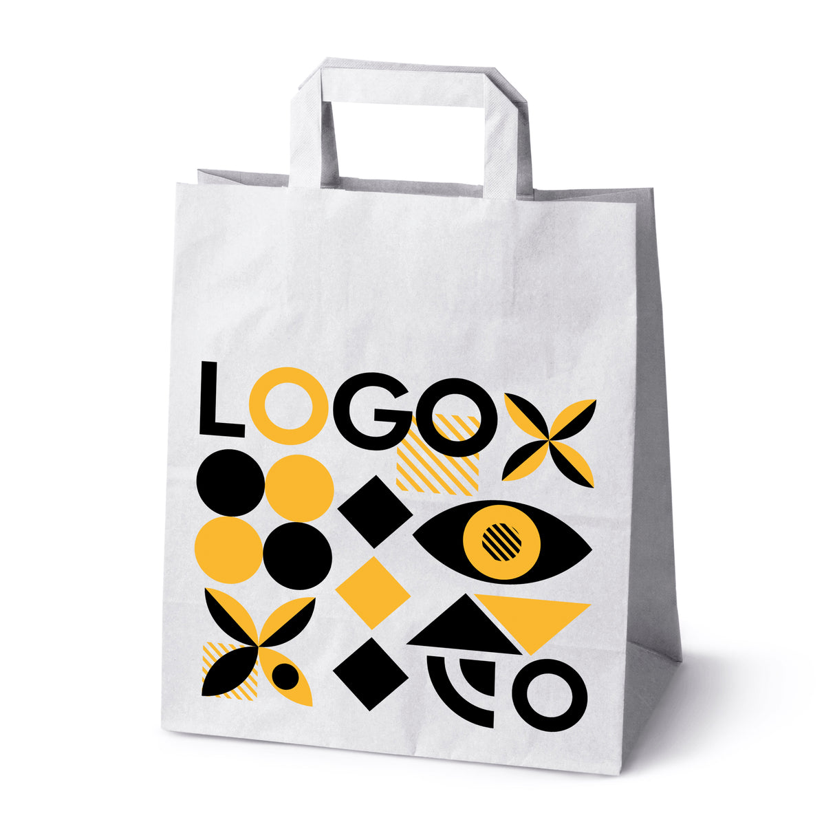 Bedruckte Papiertüte 260x140x300mm Weiß ab 50 Stk.